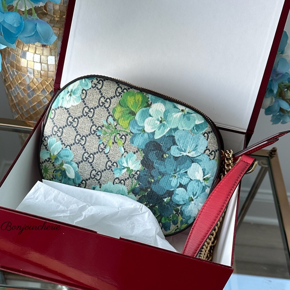 Gucci Floral Crossbody Bag - Blue and Green - Picture 5 of 15